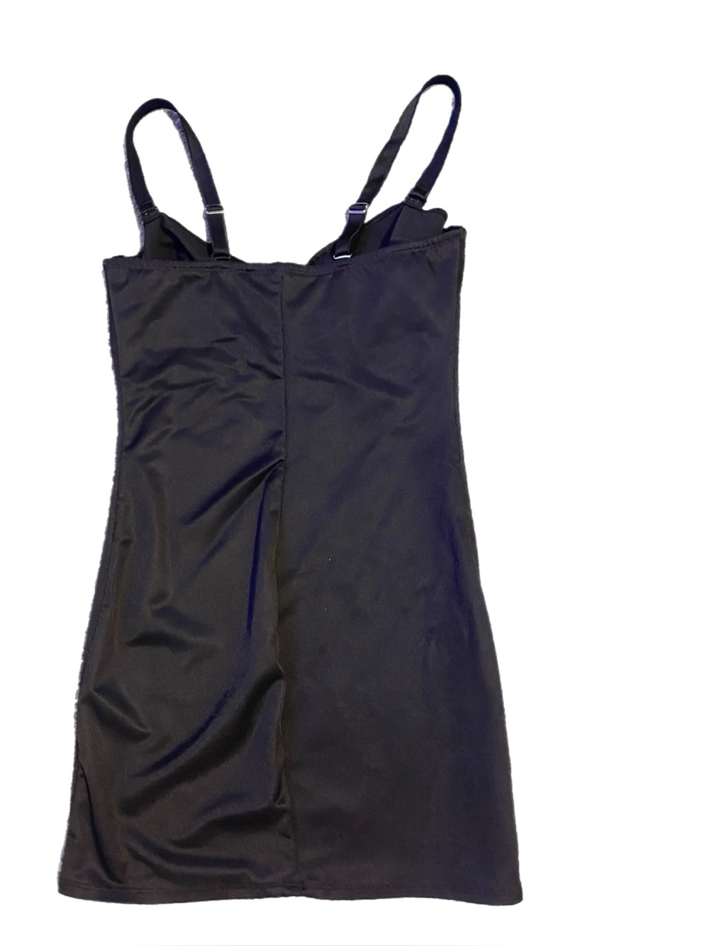 Nancy Ganz Black Slim Slip Dress with Adjustable Straps